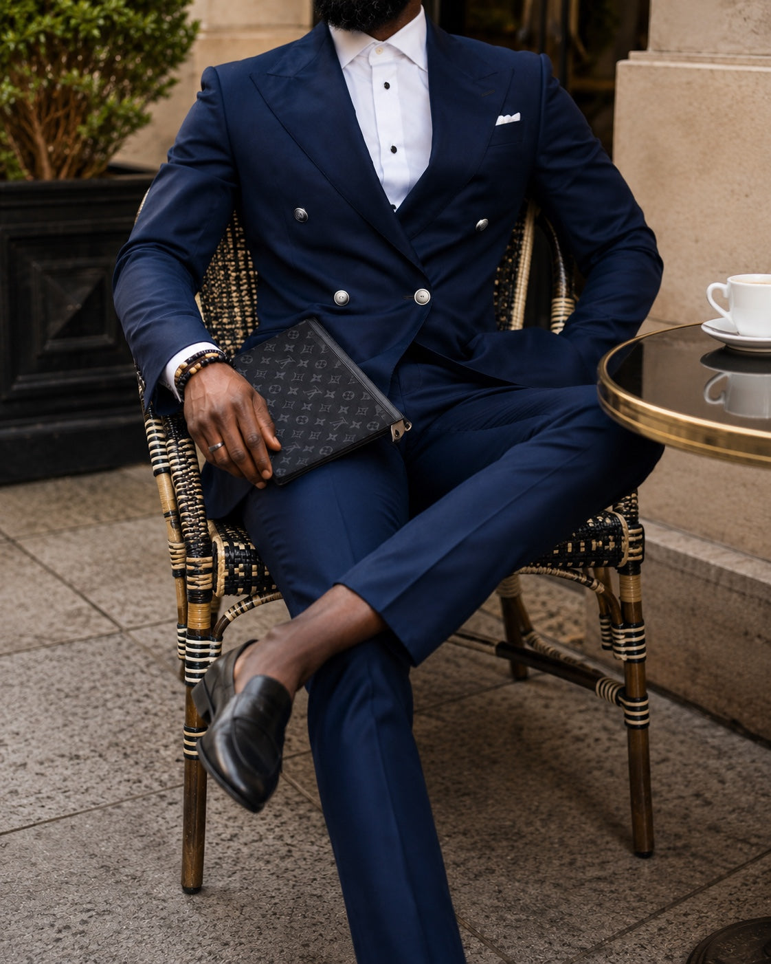 D&J Couture navy bespoke suit